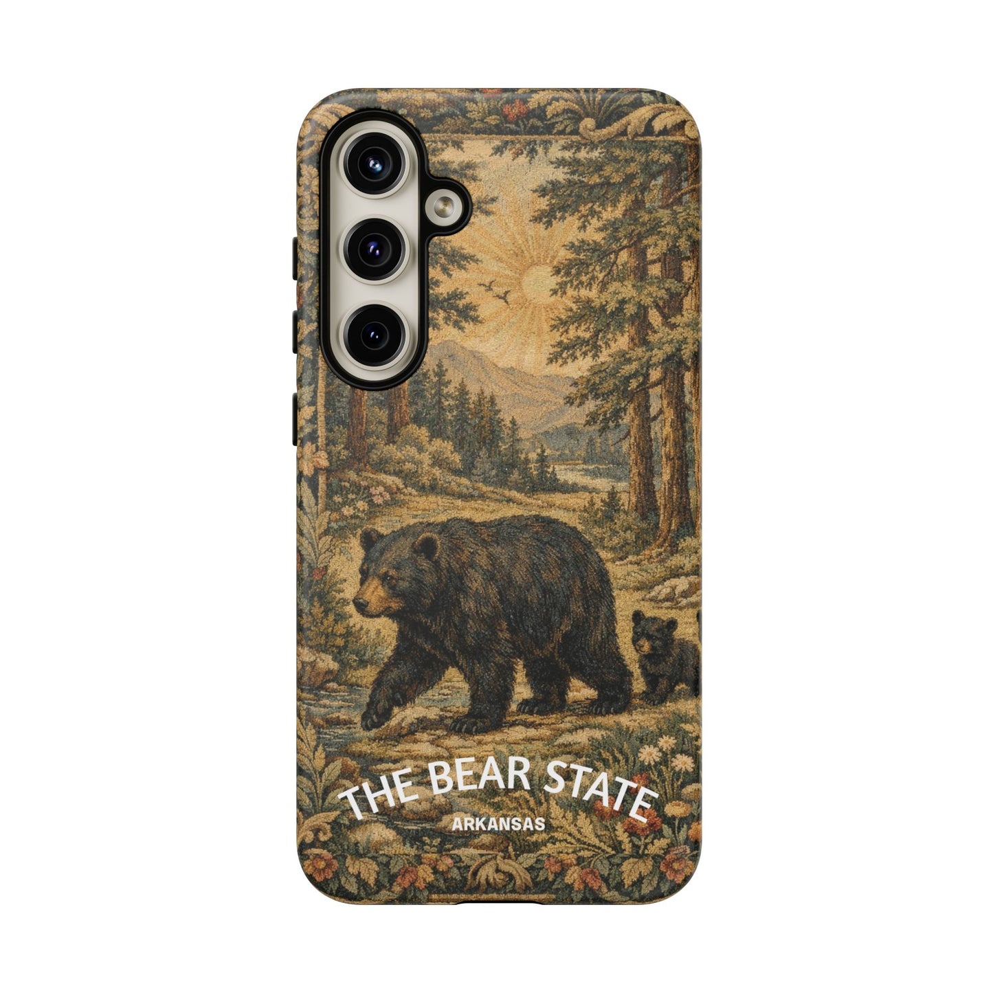 The Bear State Arkansas Vintage Forest Tough Phone Case for Samsung Galaxy Phones