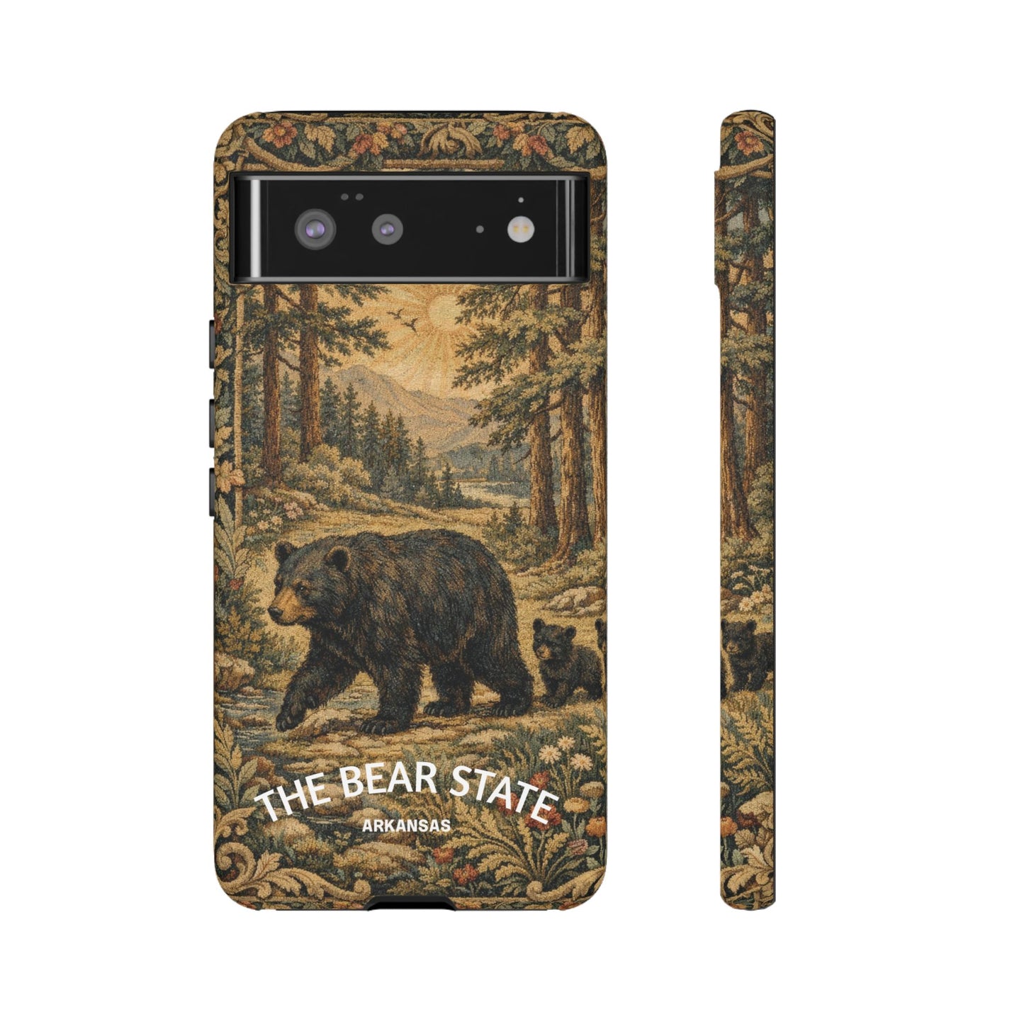 The Bear State Arkansas Vintage Forest Tough Phone Case for Google Pixel Phones
