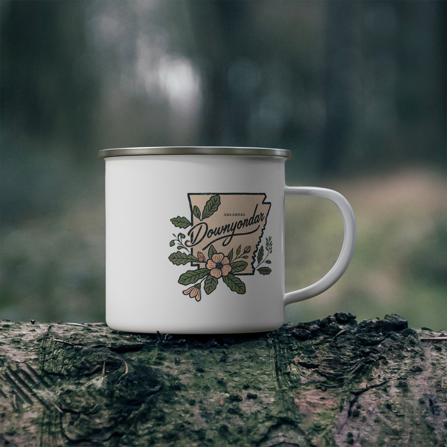 DownYondAR Floral Natural State Enamel Camping Mug