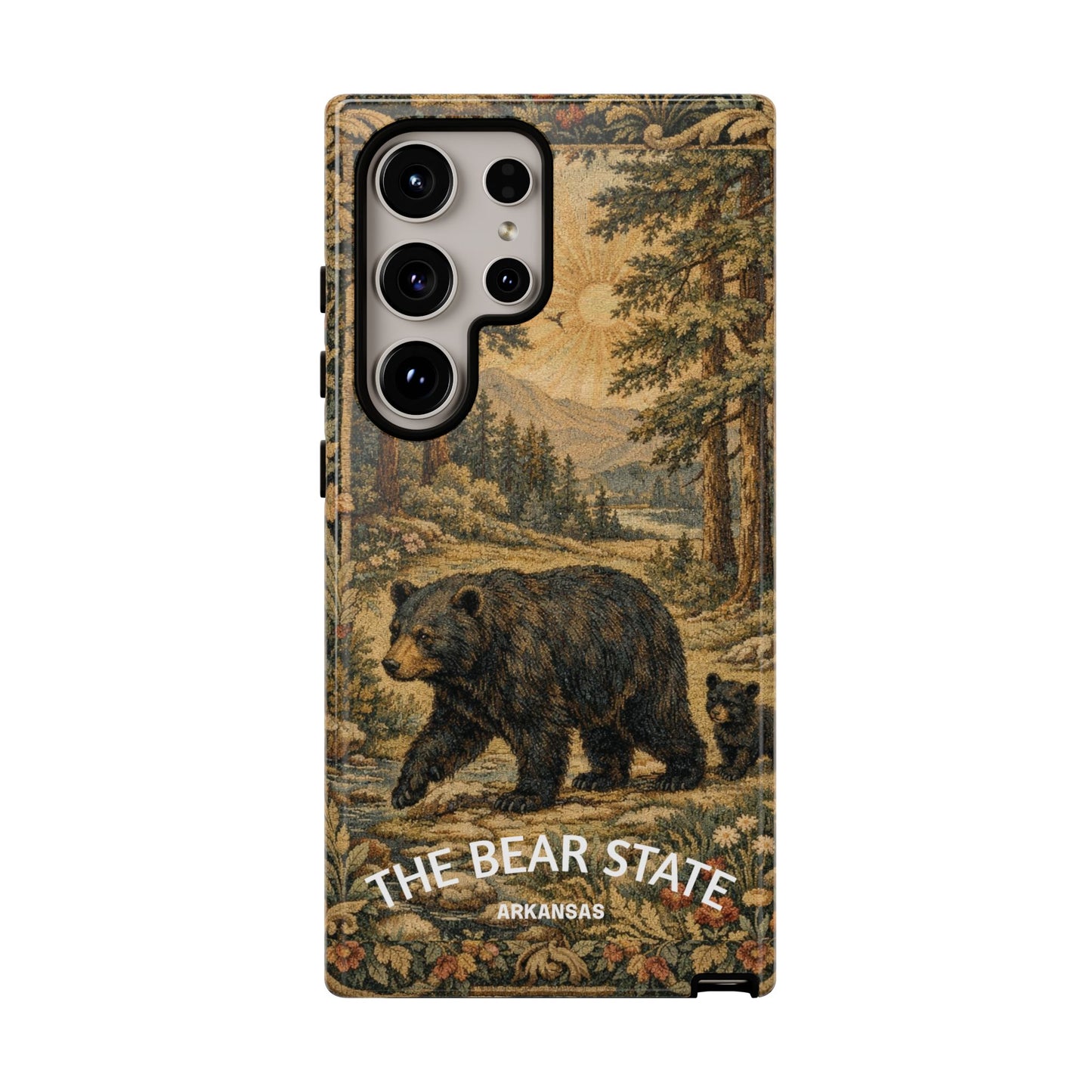 The Bear State Arkansas Vintage Forest Tough Phone Case for Samsung Galaxy Phones