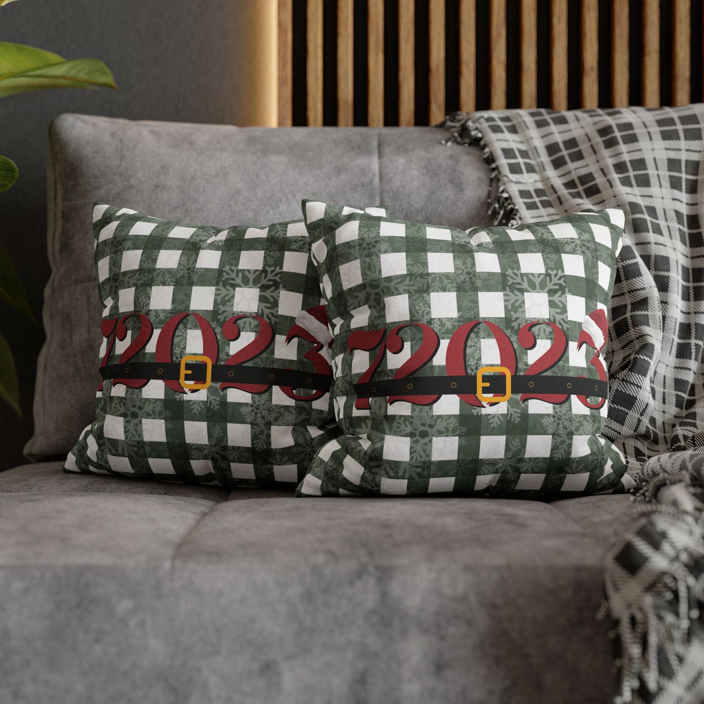 72023 Santa Belt Christmas Throw Pillow