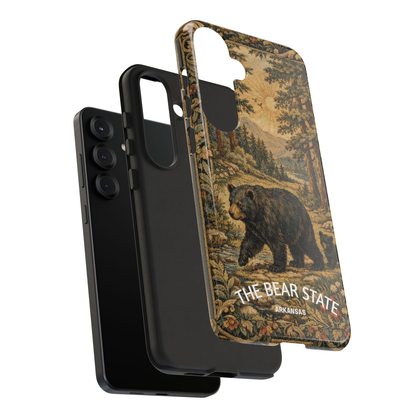 The Bear State Arkansas Vintage Forest Tough Phone Case for Samsung Galaxy Phones