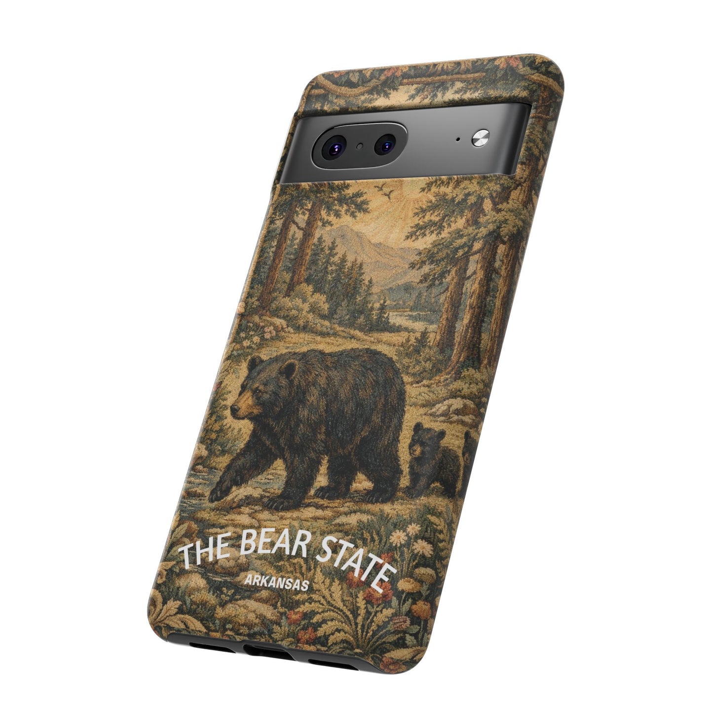The Bear State Arkansas Vintage Forest Tough Phone Case for Google Pixel Phones