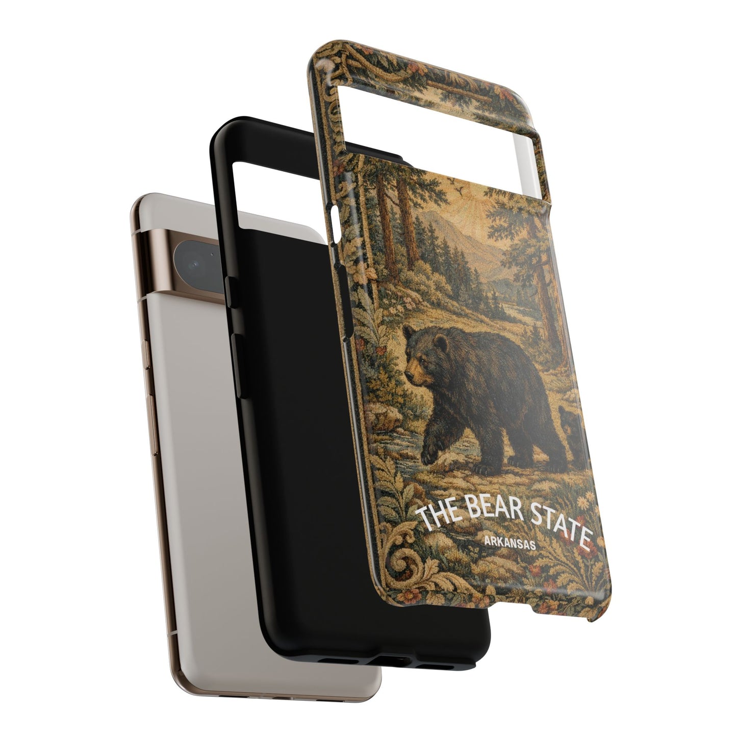 The Bear State Arkansas Vintage Forest Tough Phone Case for Google Pixel Phones