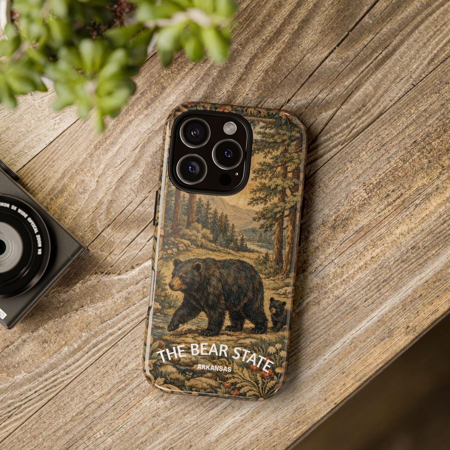 The Bear State Arkansas Vintage Forest Tough Phone Case for iPhone