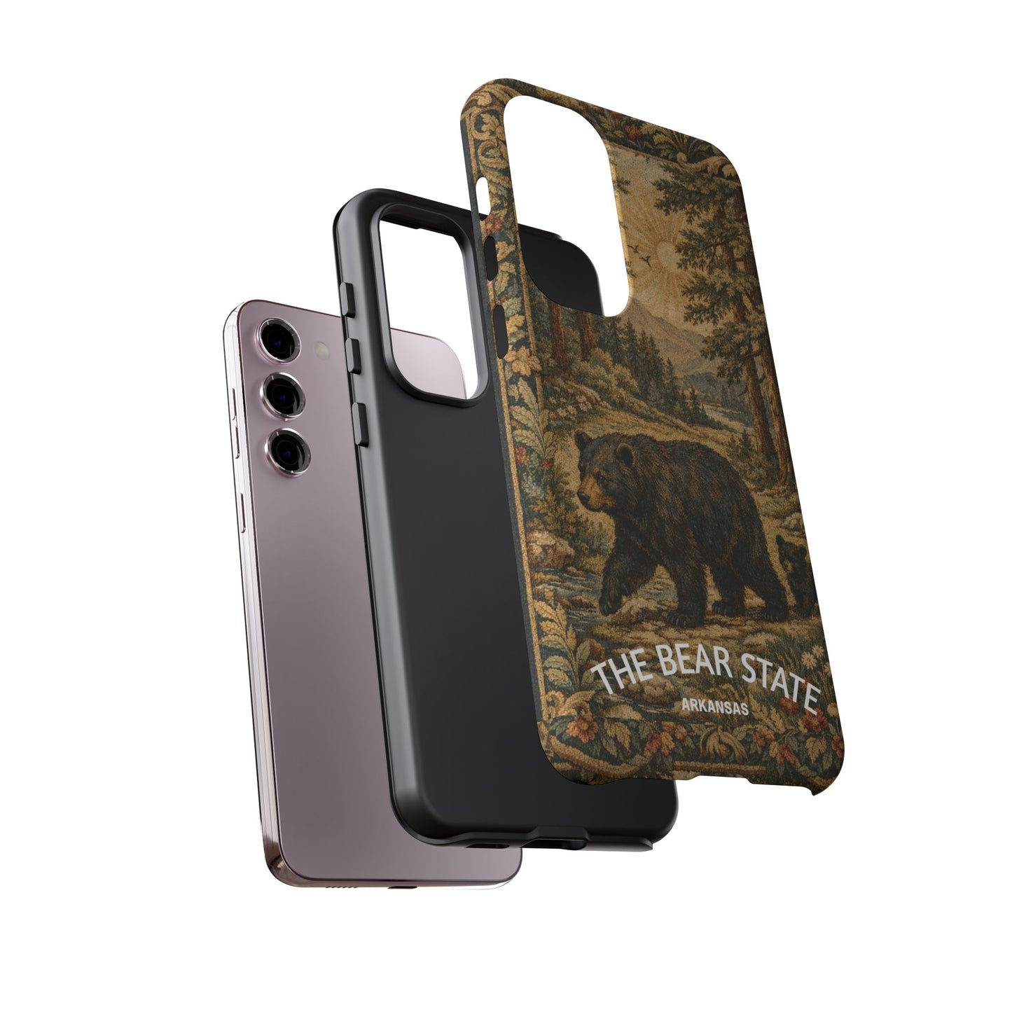 The Bear State Arkansas Vintage Forest Tough Phone Case for Samsung Galaxy Phones