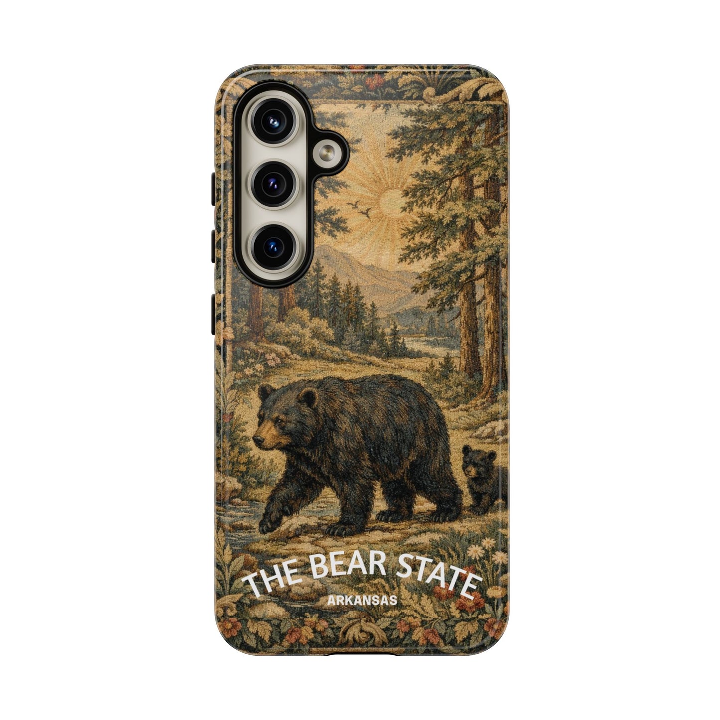 The Bear State Arkansas Vintage Forest Tough Phone Case for Samsung Galaxy Phones
