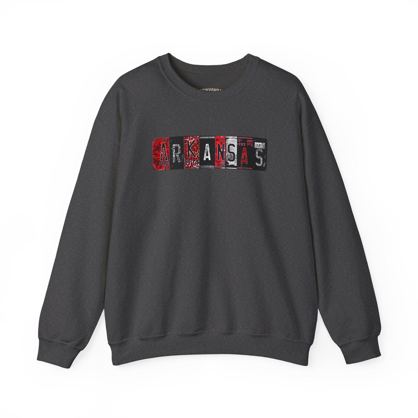 Arkansas License Plate Crewneck Sweatshirt