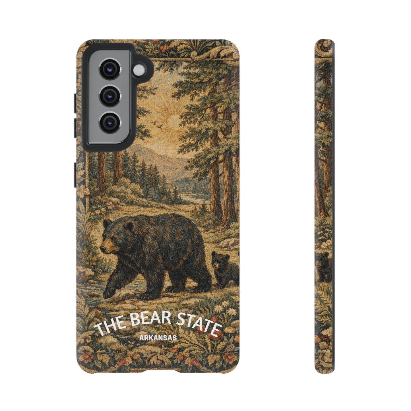 The Bear State Arkansas Vintage Forest Tough Phone Case for Samsung Galaxy Phones