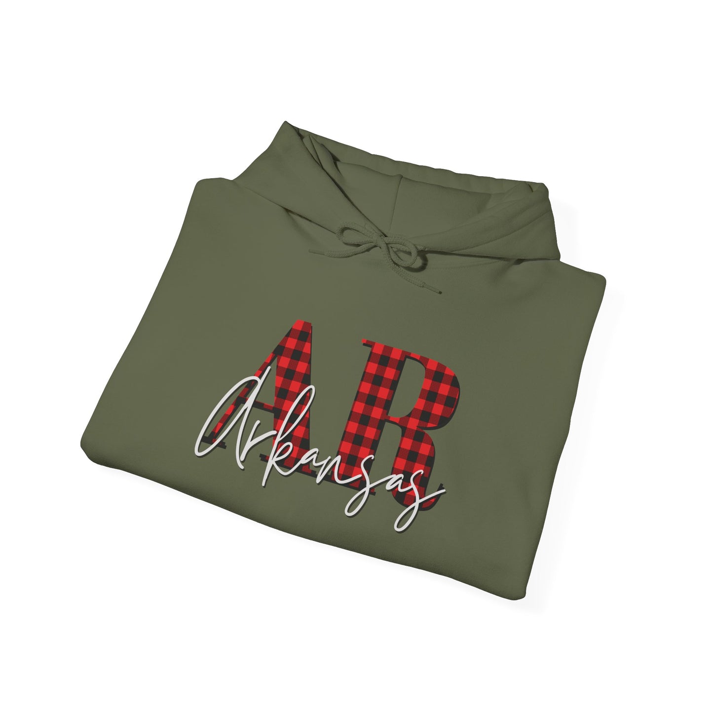 Buffalo Plaid Arkansas Christmas Unisex Heavy Blend™ Hooded Sweatshirt