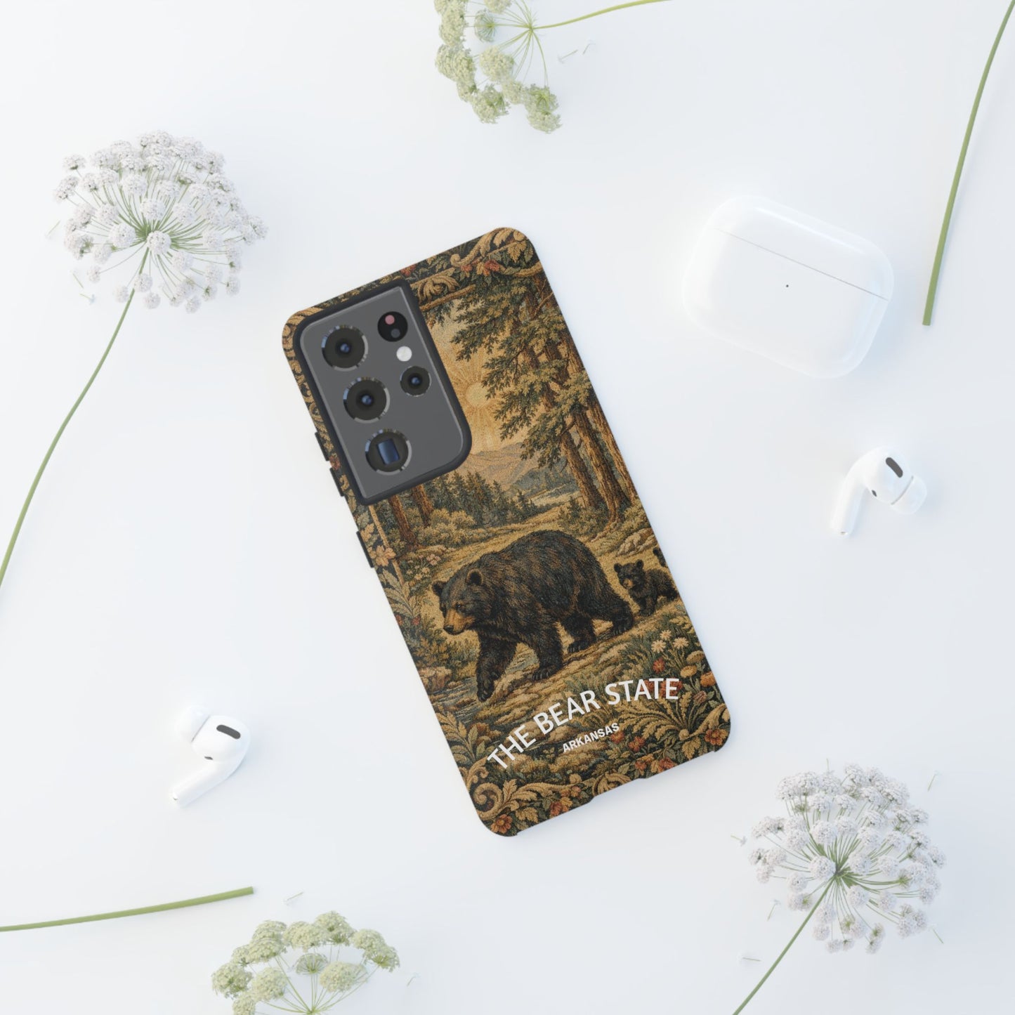 The Bear State Arkansas Vintage Forest Tough Phone Case for Samsung Galaxy Phones