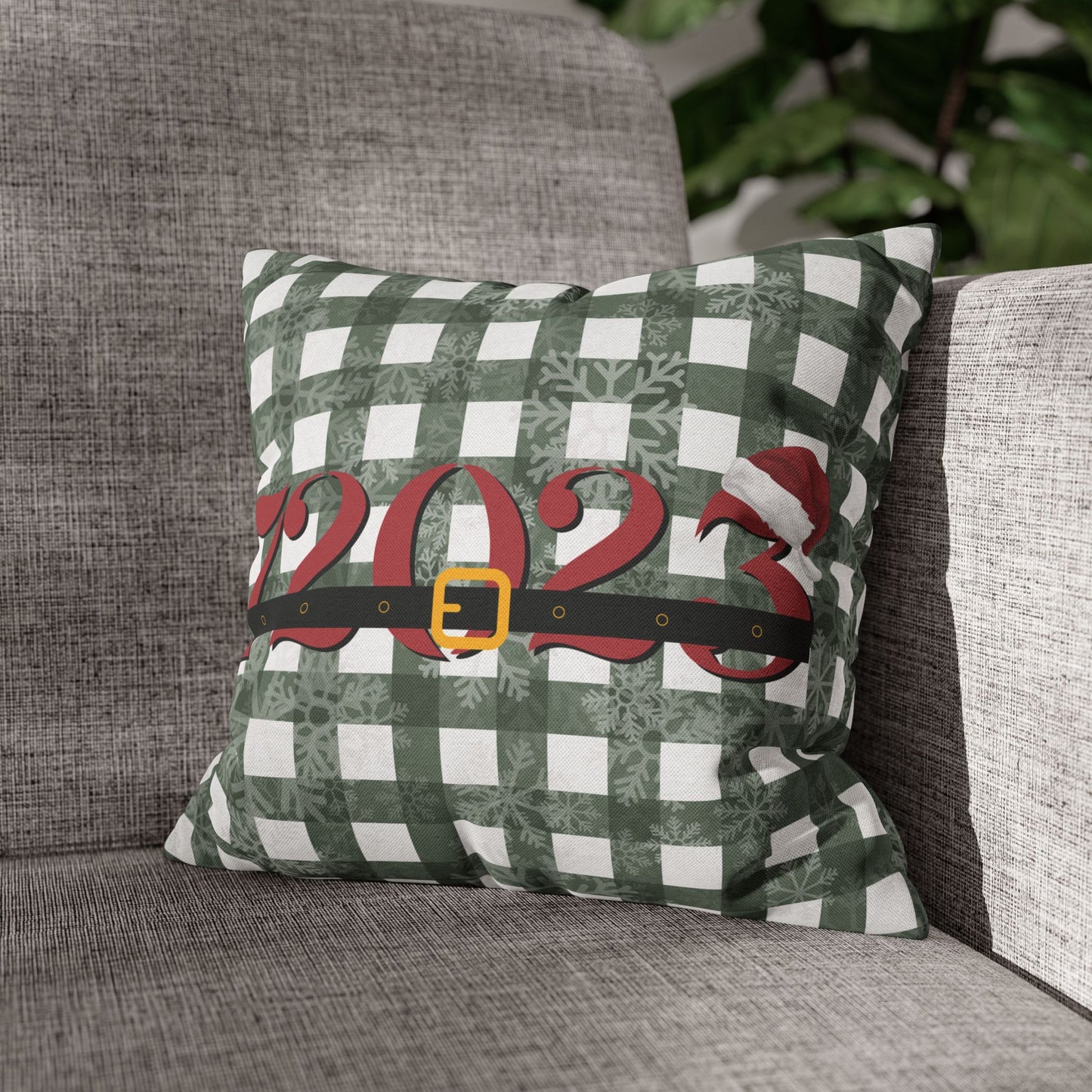 72023 Santa Belt Christmas Throw Pillow