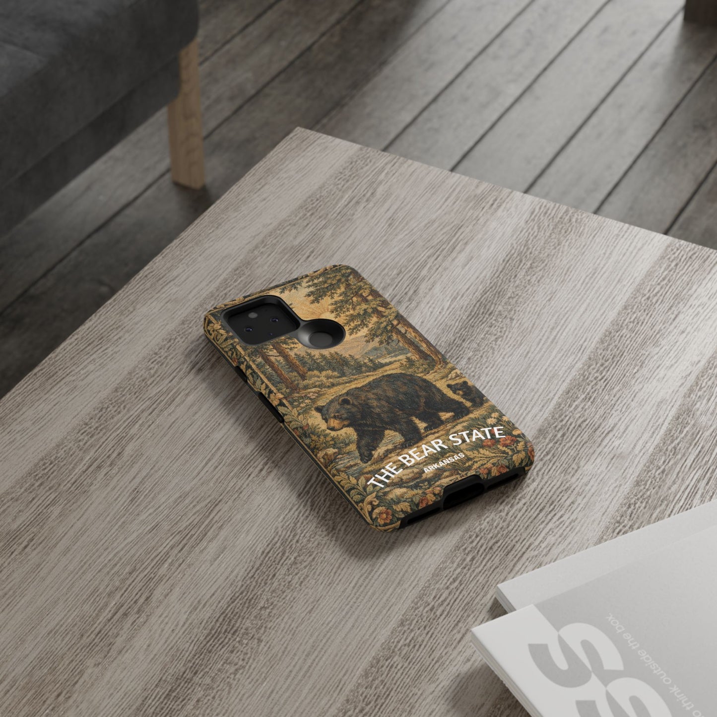 The Bear State Arkansas Vintage Forest Tough Phone Case for Google Pixel Phones