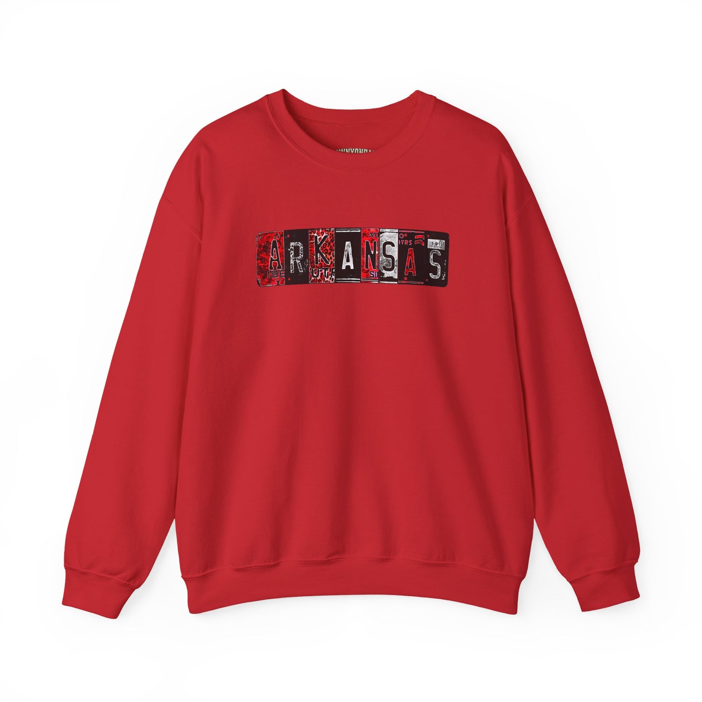 Arkansas License Plate Crewneck Sweatshirt