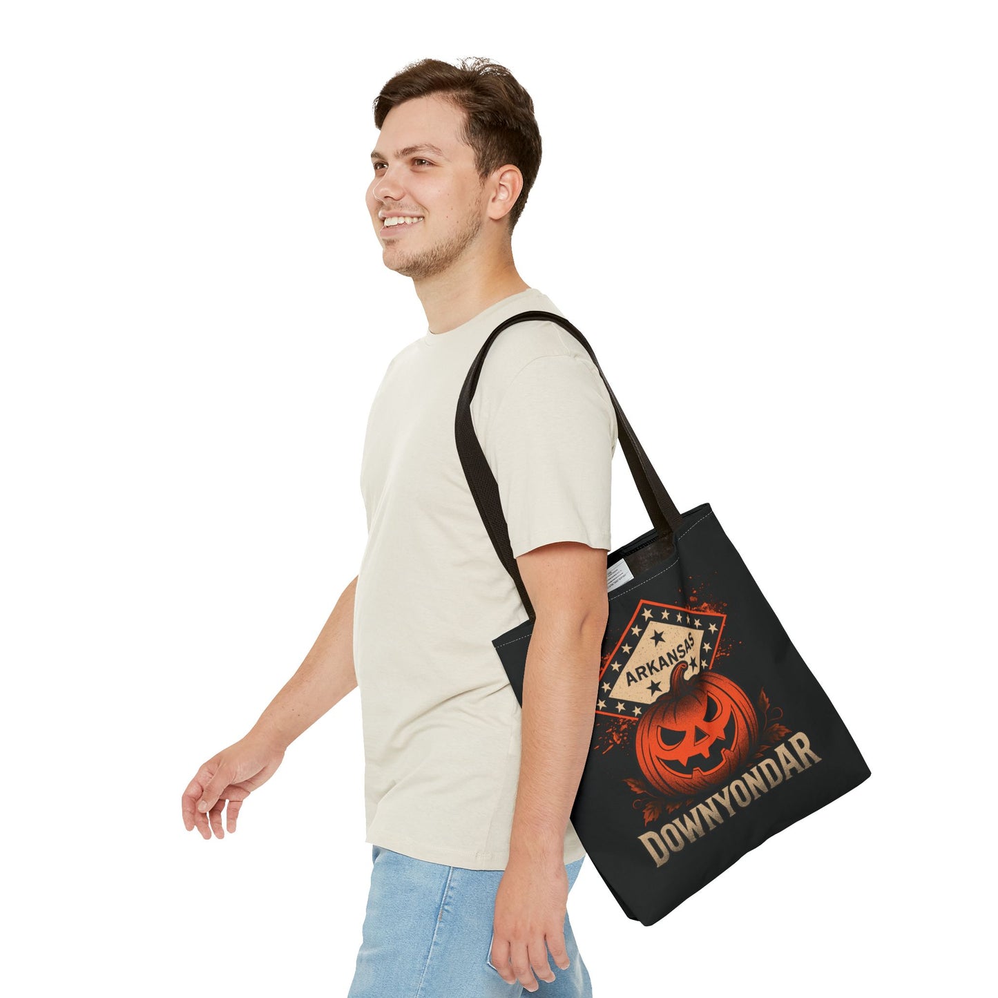 DownYondAR Arkansas Pumpkin Tote Bag, Halloween Pumpkin Tote Bag, Spooky Tote, Fall Style, Trick or Treat Bag, Arkansas Theme, Autumn Festival
