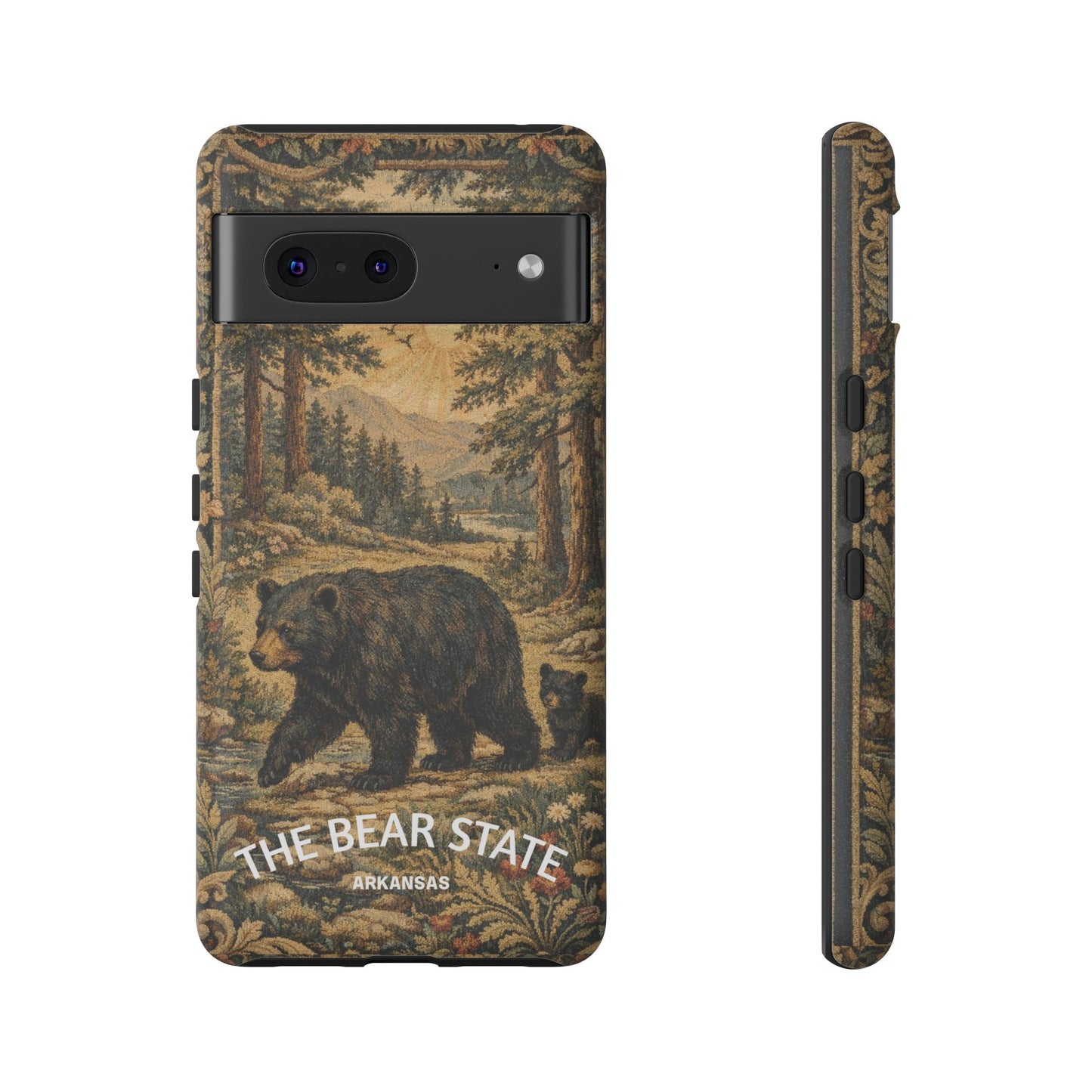 The Bear State Arkansas Vintage Forest Tough Phone Case for Google Pixel Phones