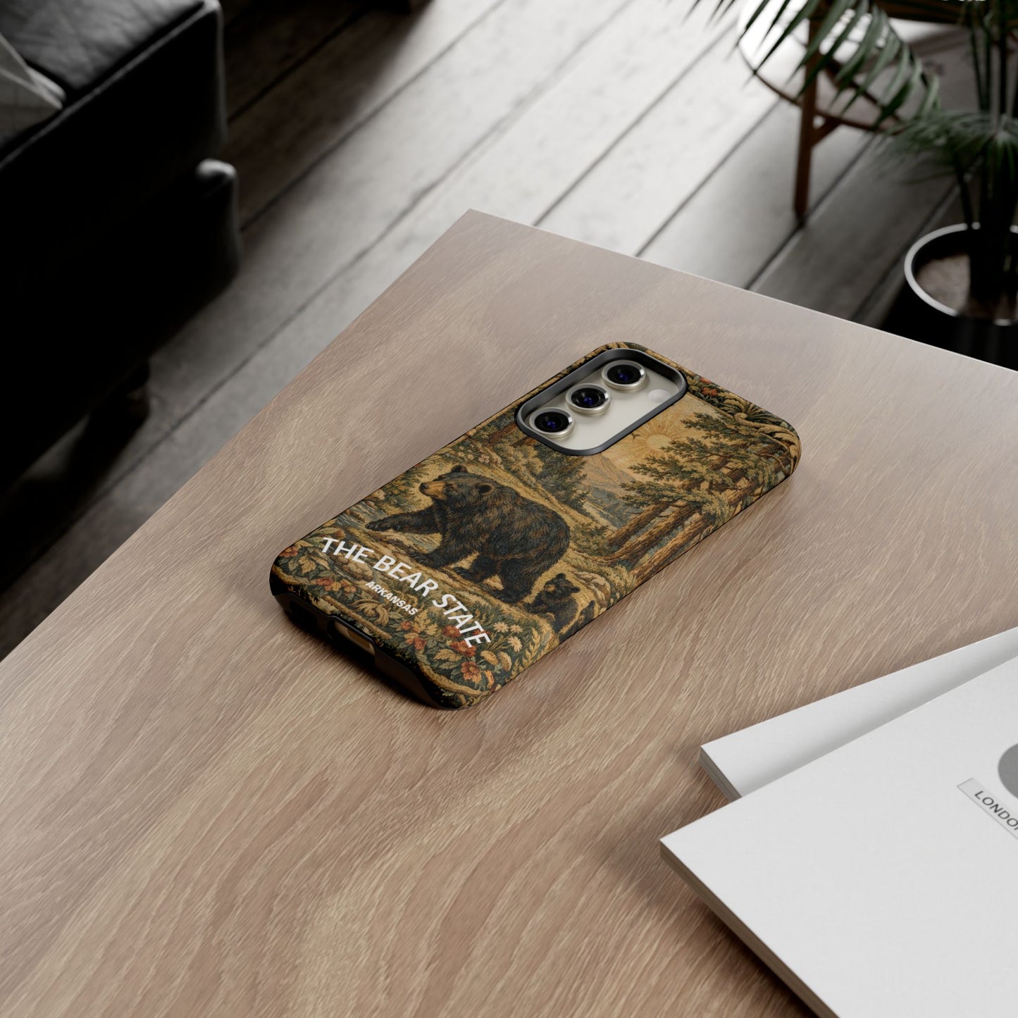 The Bear State Arkansas Vintage Forest Tough Phone Case for Samsung Galaxy Phones