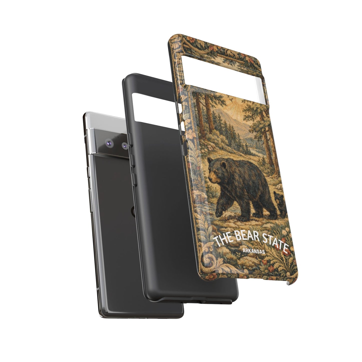 The Bear State Arkansas Vintage Forest Tough Phone Case for Google Pixel Phones