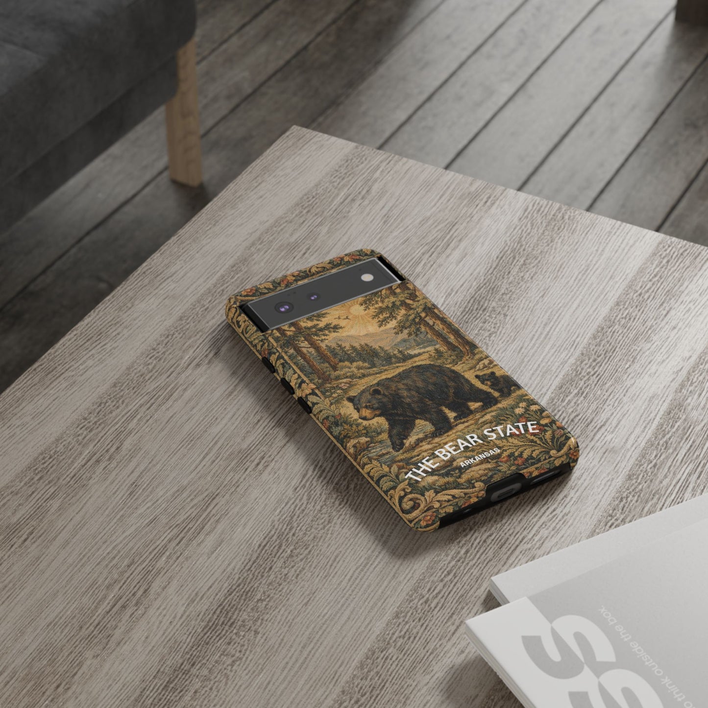 The Bear State Arkansas Vintage Forest Tough Phone Case for Google Pixel Phones