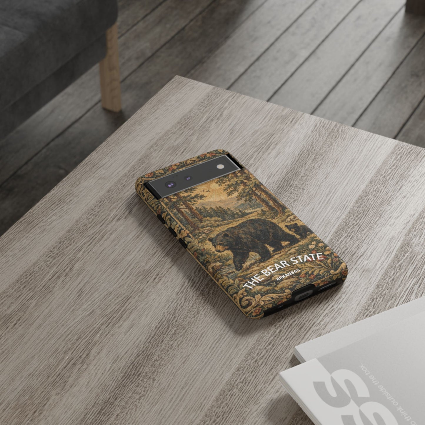The Bear State Arkansas Vintage Forest Tough Phone Case for Google Pixel Phones