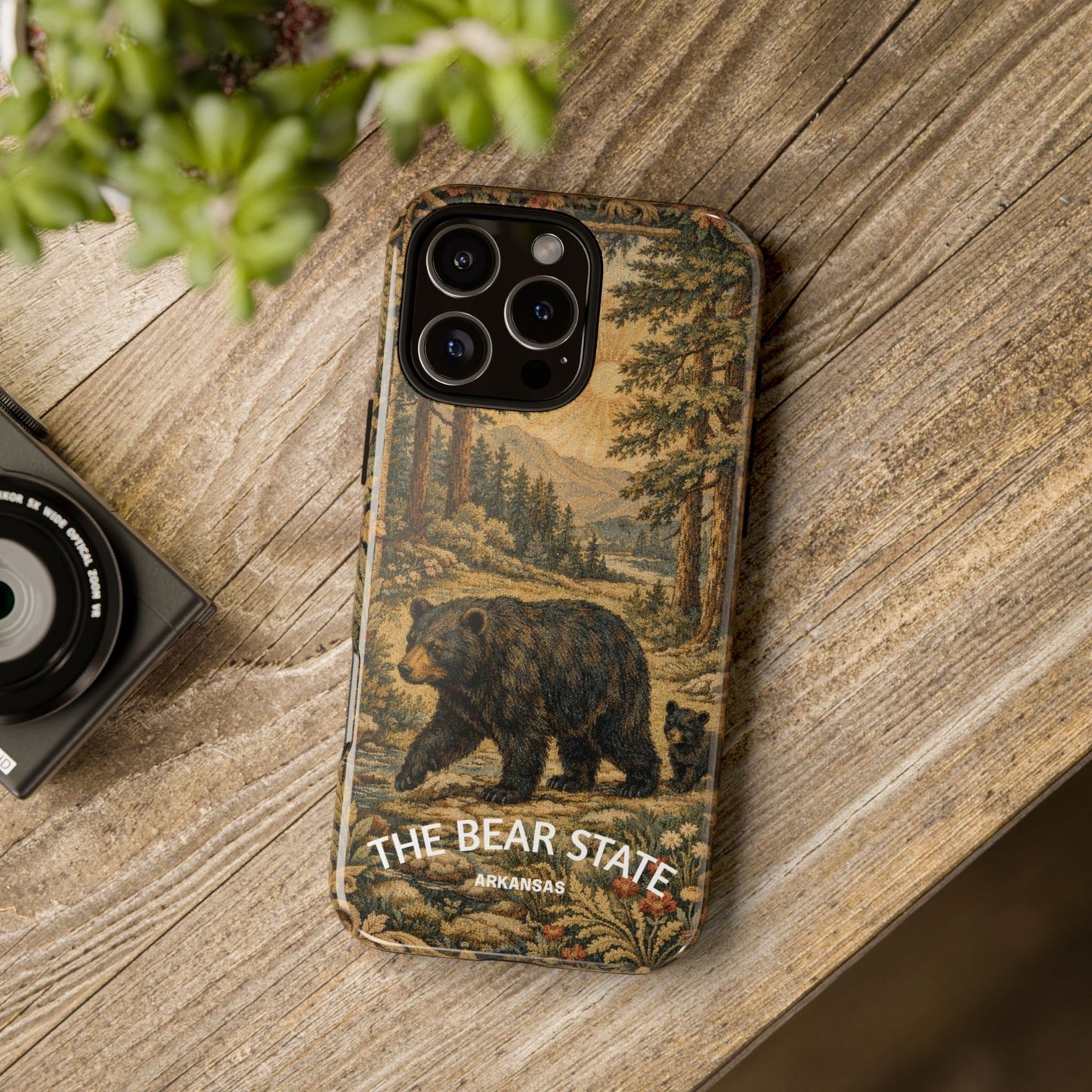 The Bear State Arkansas Vintage Forest Tough Phone Case for iPhone