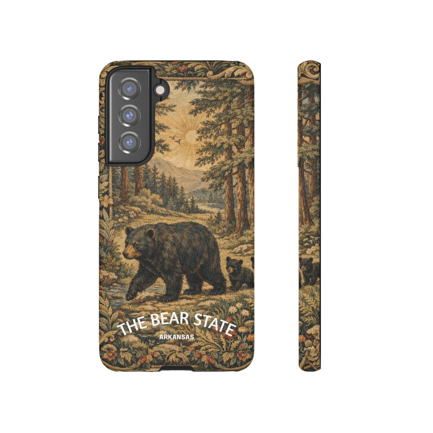 The Bear State Arkansas Vintage Forest Tough Phone Case for Samsung Galaxy Phones