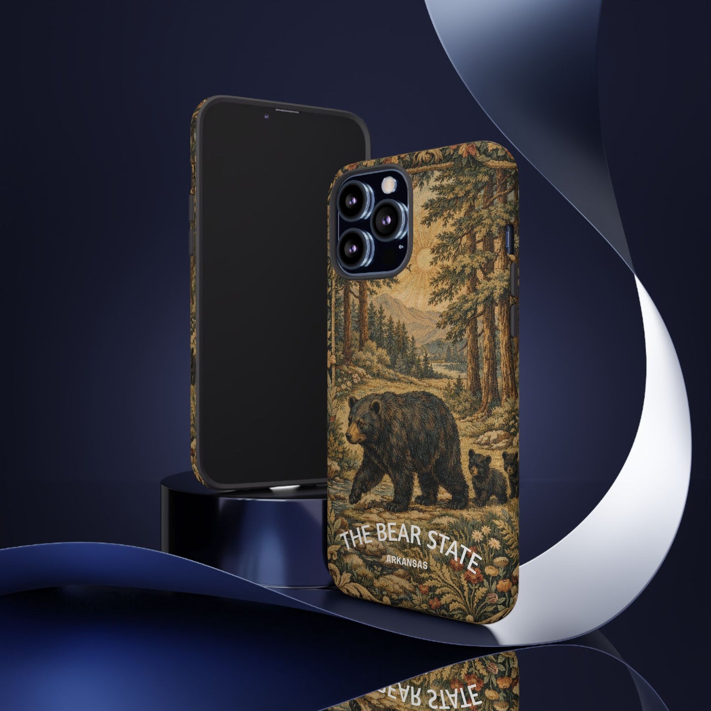 The Bear State Arkansas Vintage Forest Tough Phone Case for iPhone