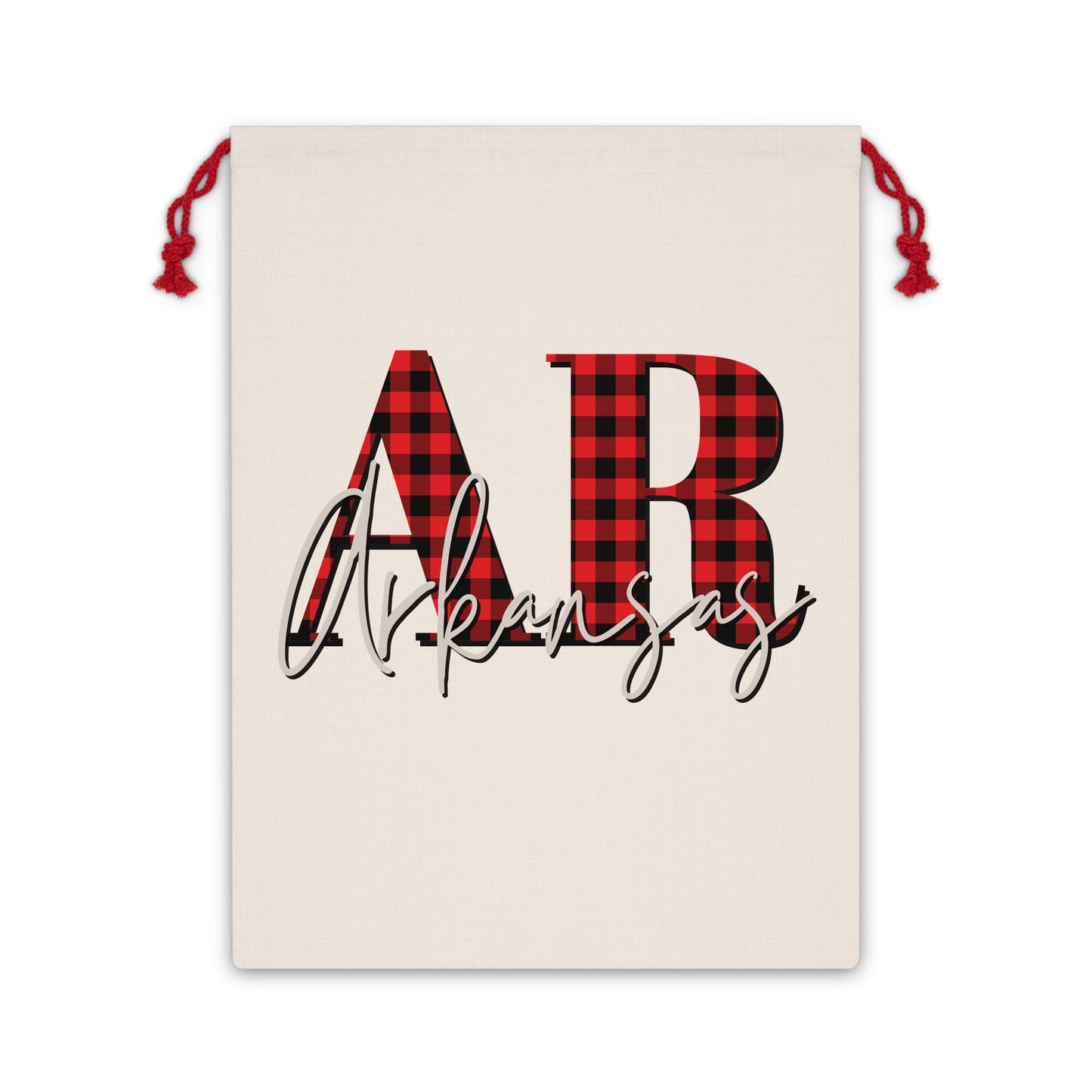 Arkansas Plaid Gift Bag for Holidays and Celebrations
