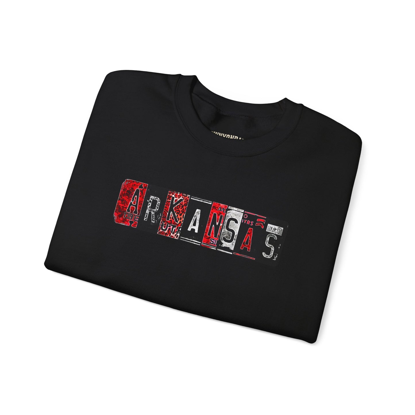 Arkansas License Plate Crewneck Sweatshirt