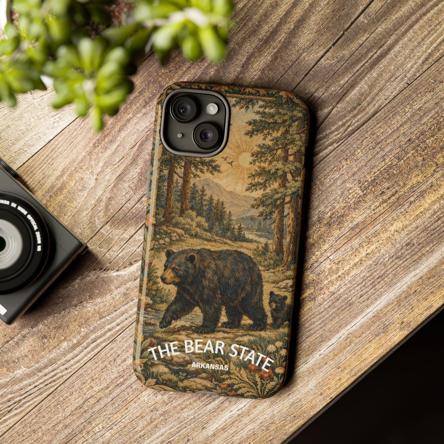 The Bear State Arkansas Vintage Forest Tough Phone Case for iPhone
