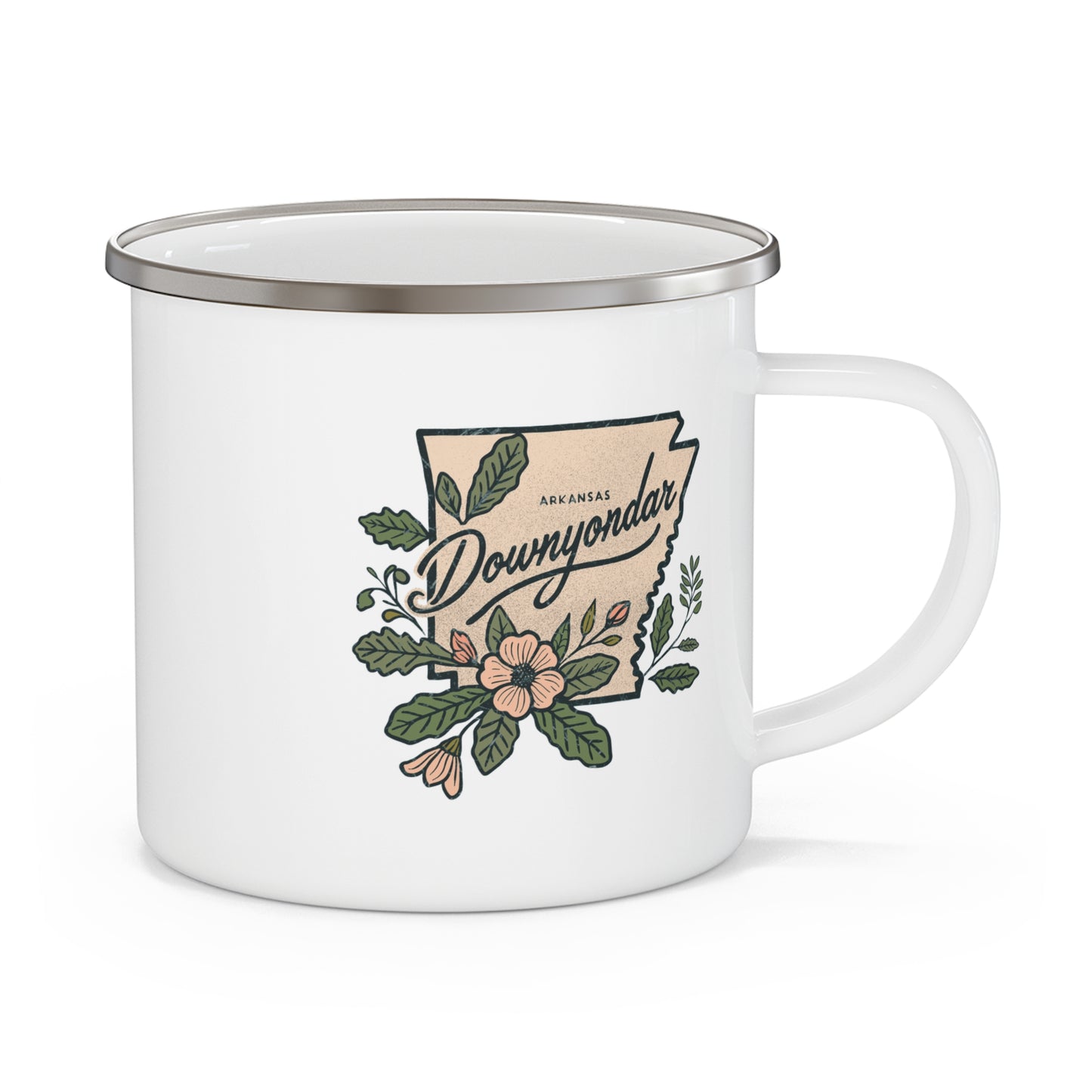 DownYondAR Floral Natural State Enamel Camping Mug