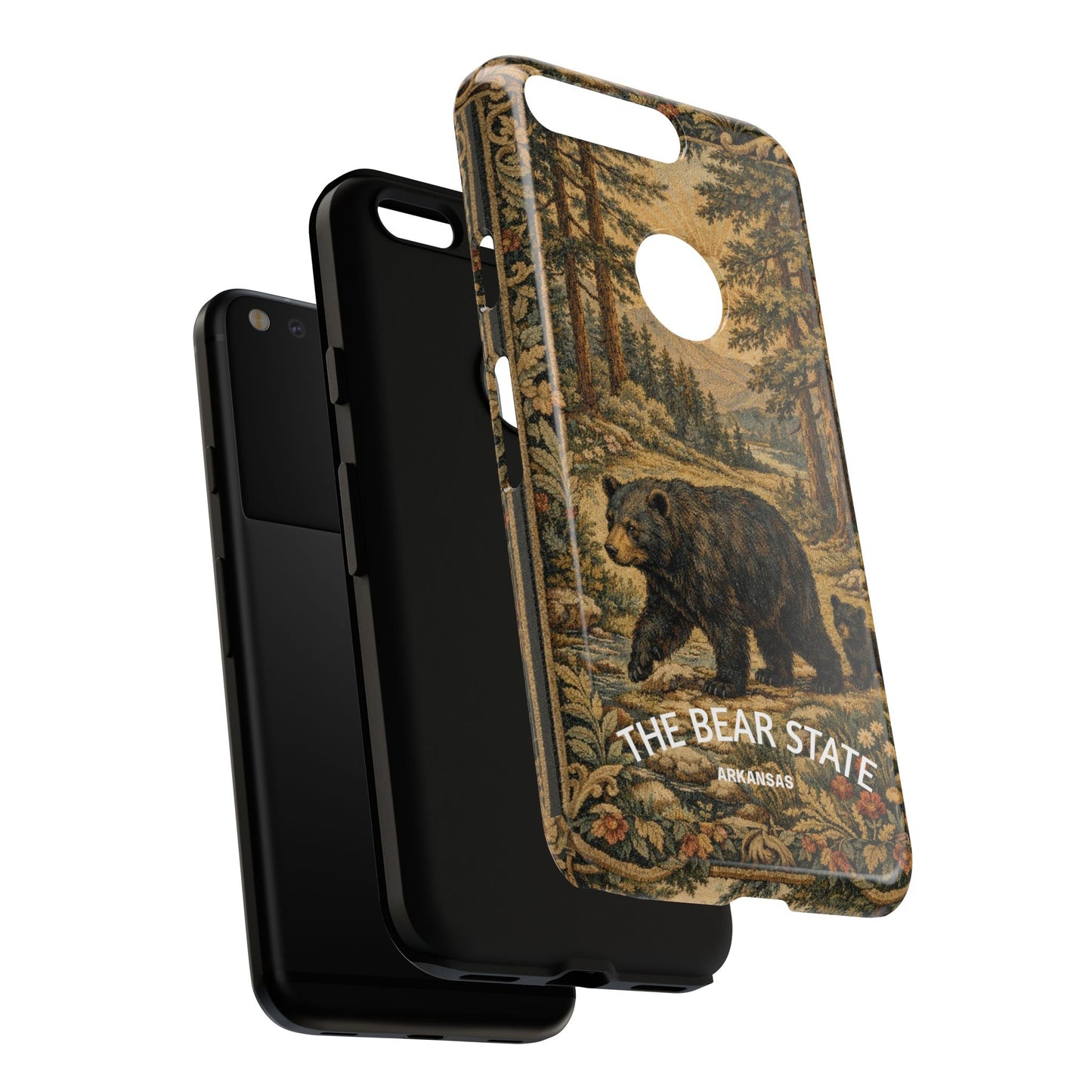 The Bear State Arkansas Vintage Forest Tough Phone Case for Google Pixel Phones