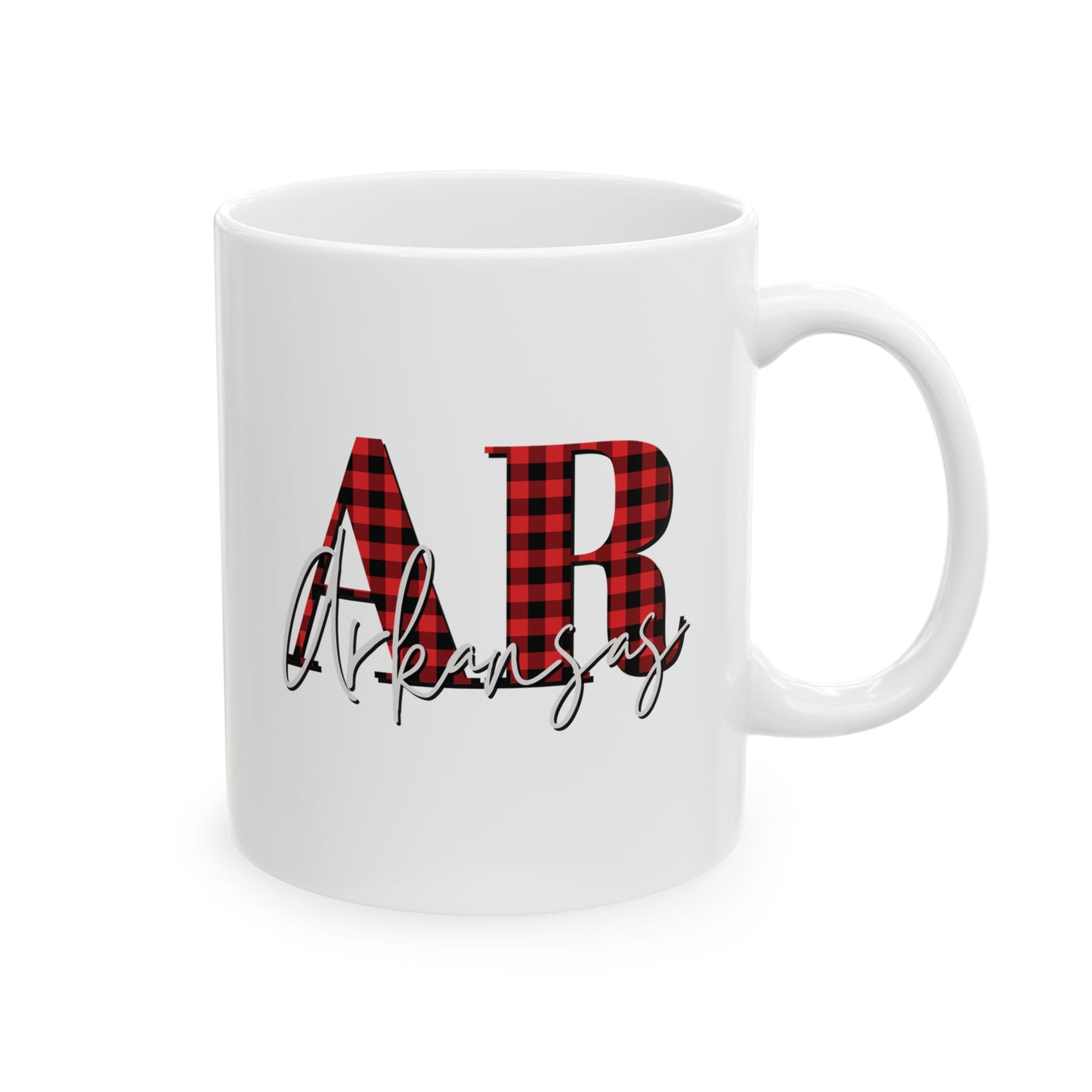 Buffalo Plaid Arkansas Christmas Mug