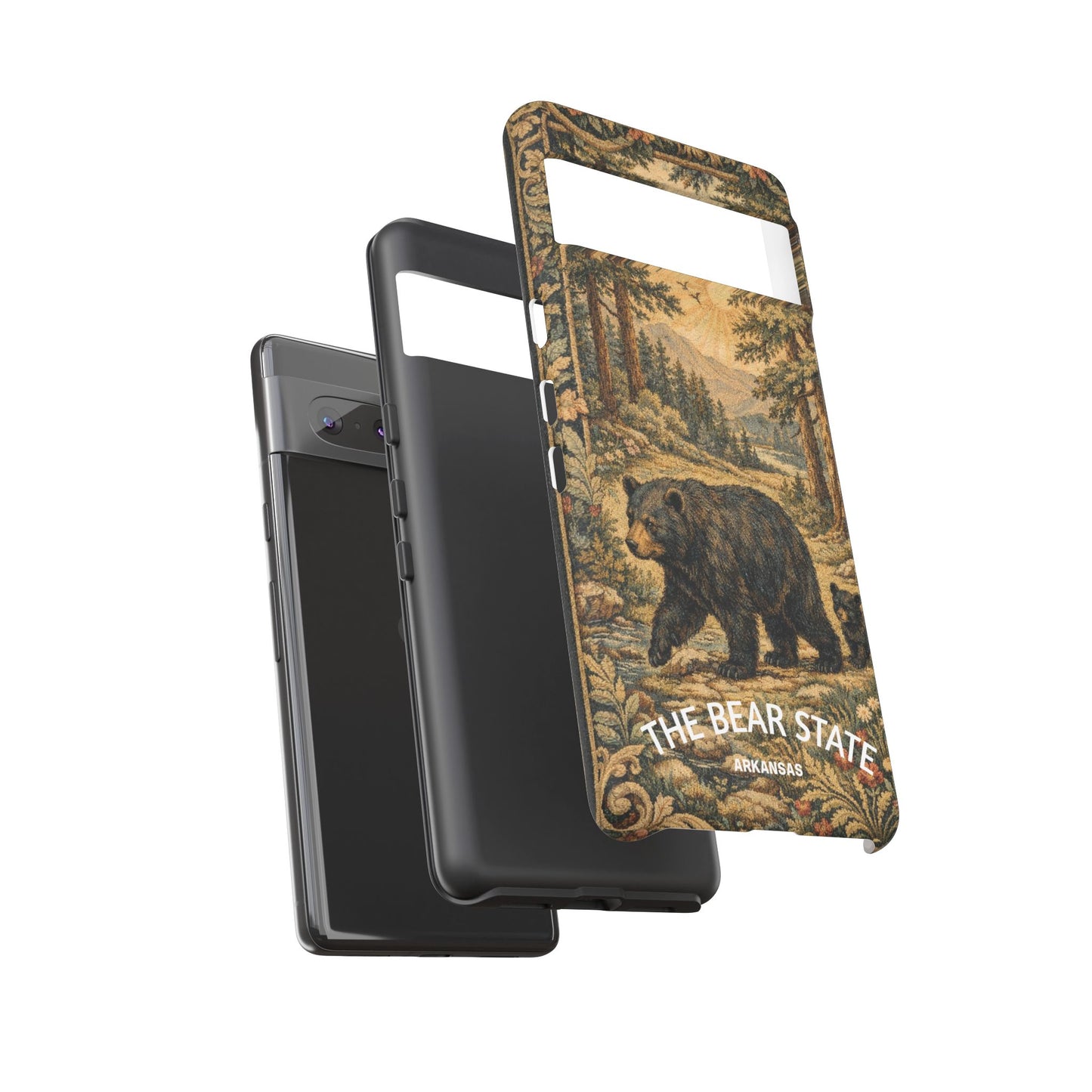 The Bear State Arkansas Vintage Forest Tough Phone Case for Google Pixel Phones