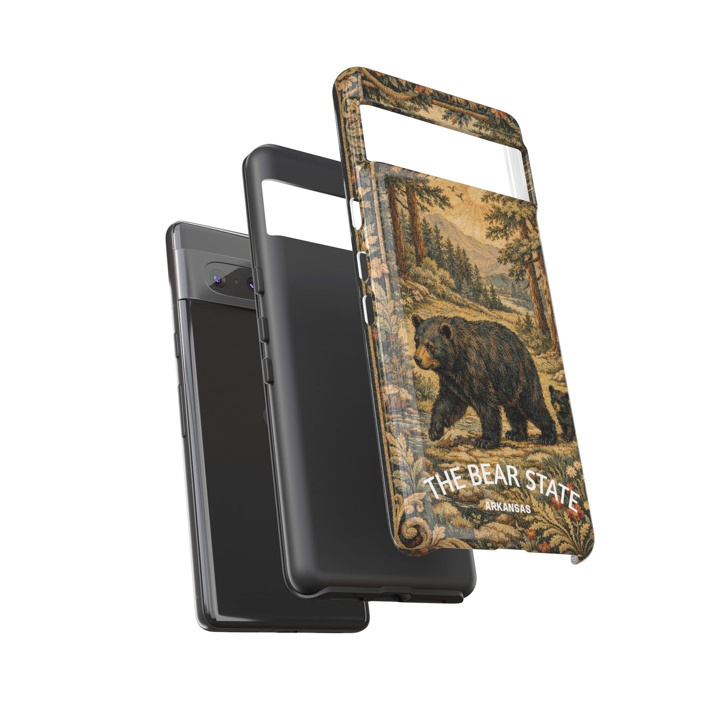 The Bear State Arkansas Vintage Forest Tough Phone Case for Google Pixel Phones