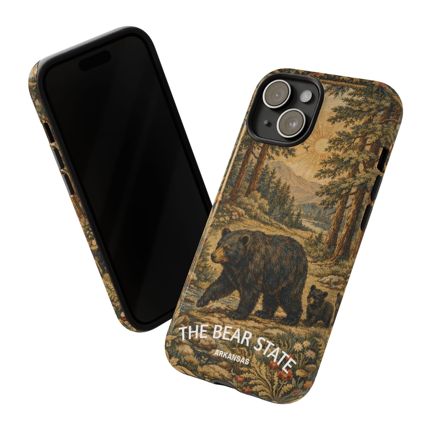 The Bear State Arkansas Vintage Forest Tough Phone Case for iPhone