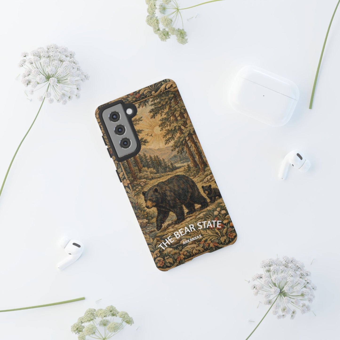 The Bear State Arkansas Vintage Forest Tough Phone Case for Samsung Galaxy Phones