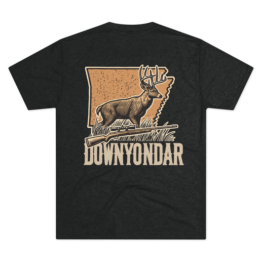 DownYondAR Whitetail Heritage Tee | Arkansas Hog Hunting Shirt | Unisex Tri-Blend Crew Shirt