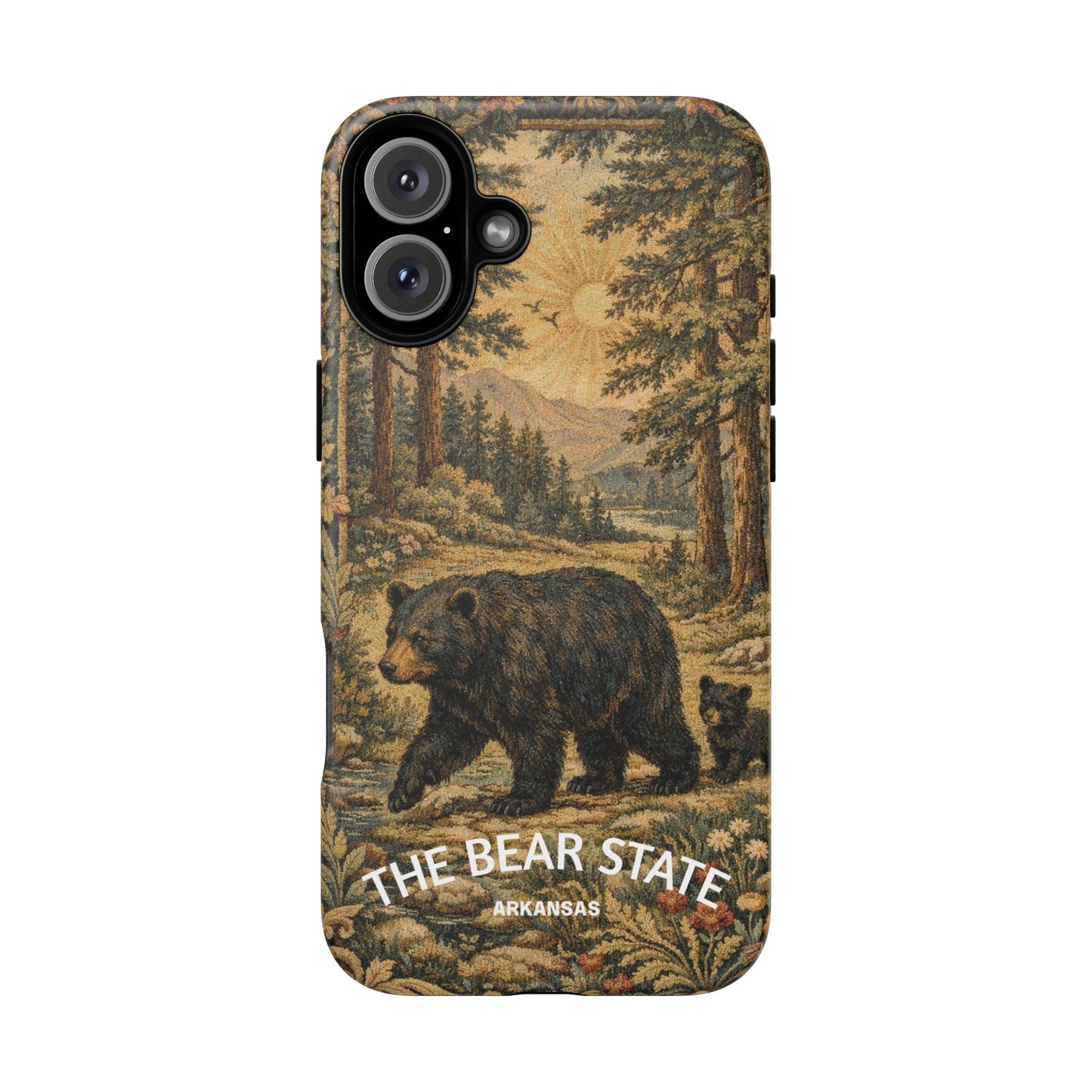 The Bear State Arkansas Vintage Forest Tough Phone Case for iPhone