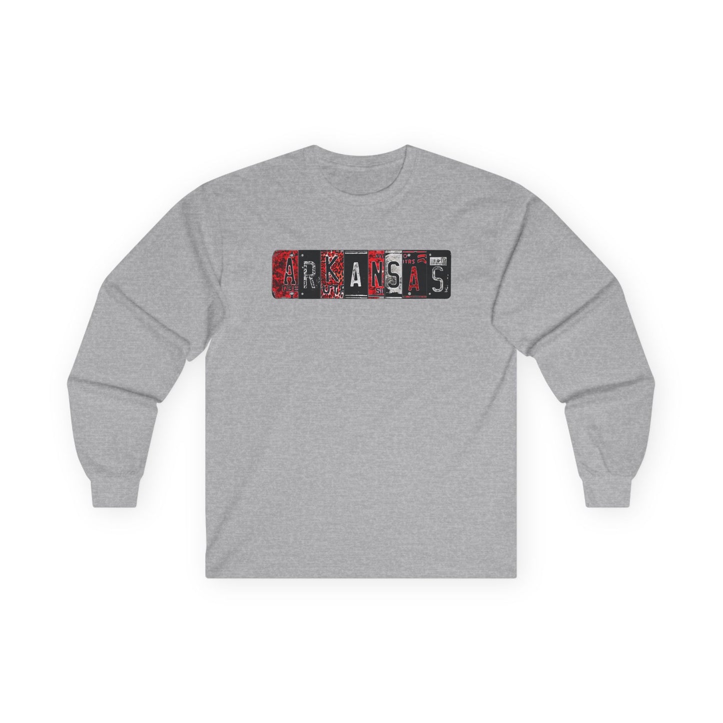 Arkansas License Plate Long Sleeve Tee