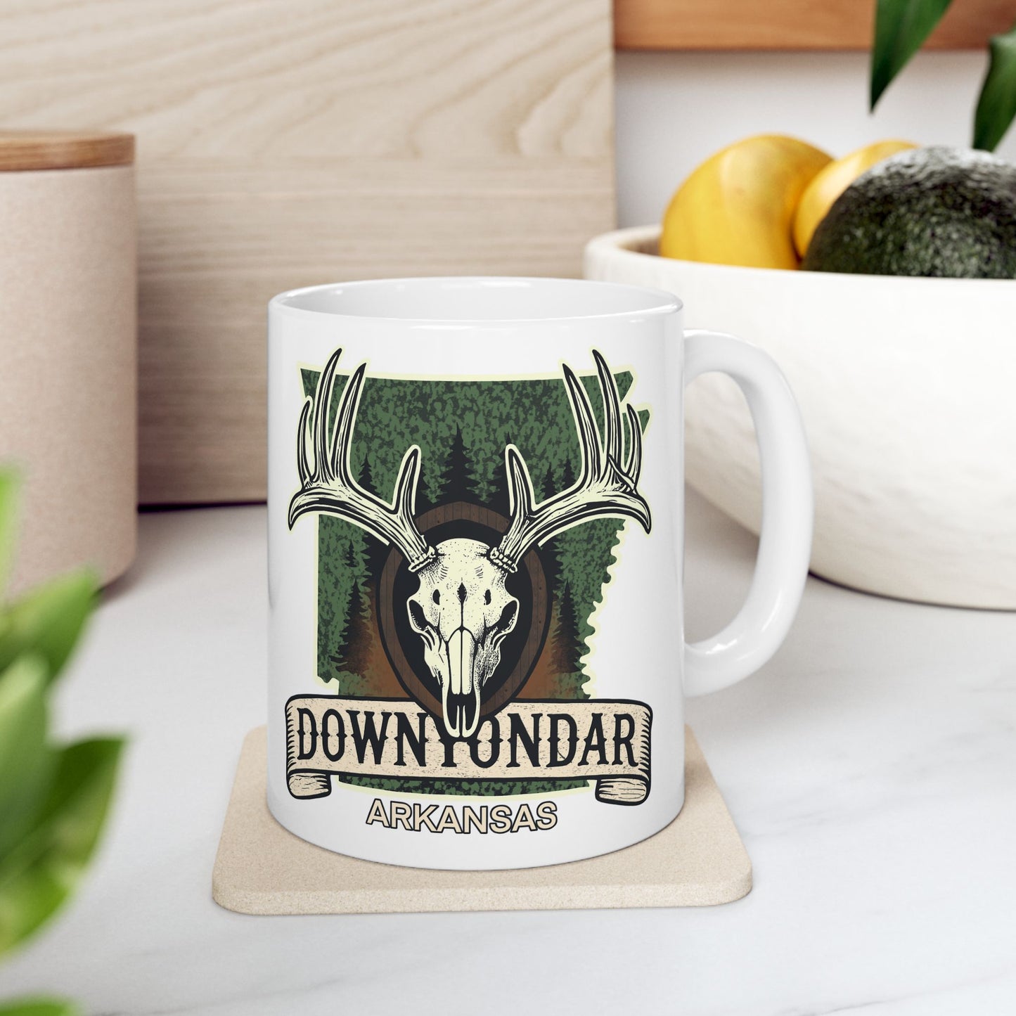 Down YondAR Arkansas | Whitetail Skull Ceramic Mug – 11oz