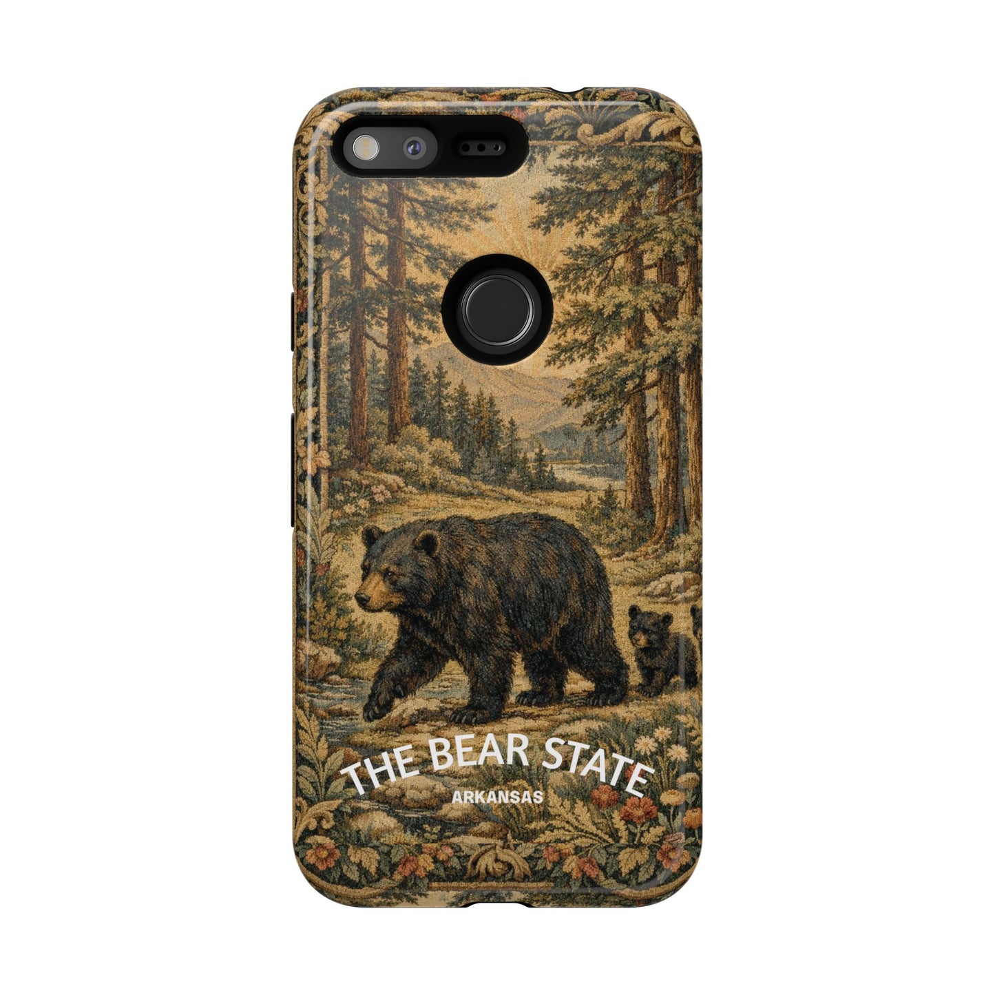 The Bear State Arkansas Vintage Forest Tough Phone Case for Google Pixel Phones