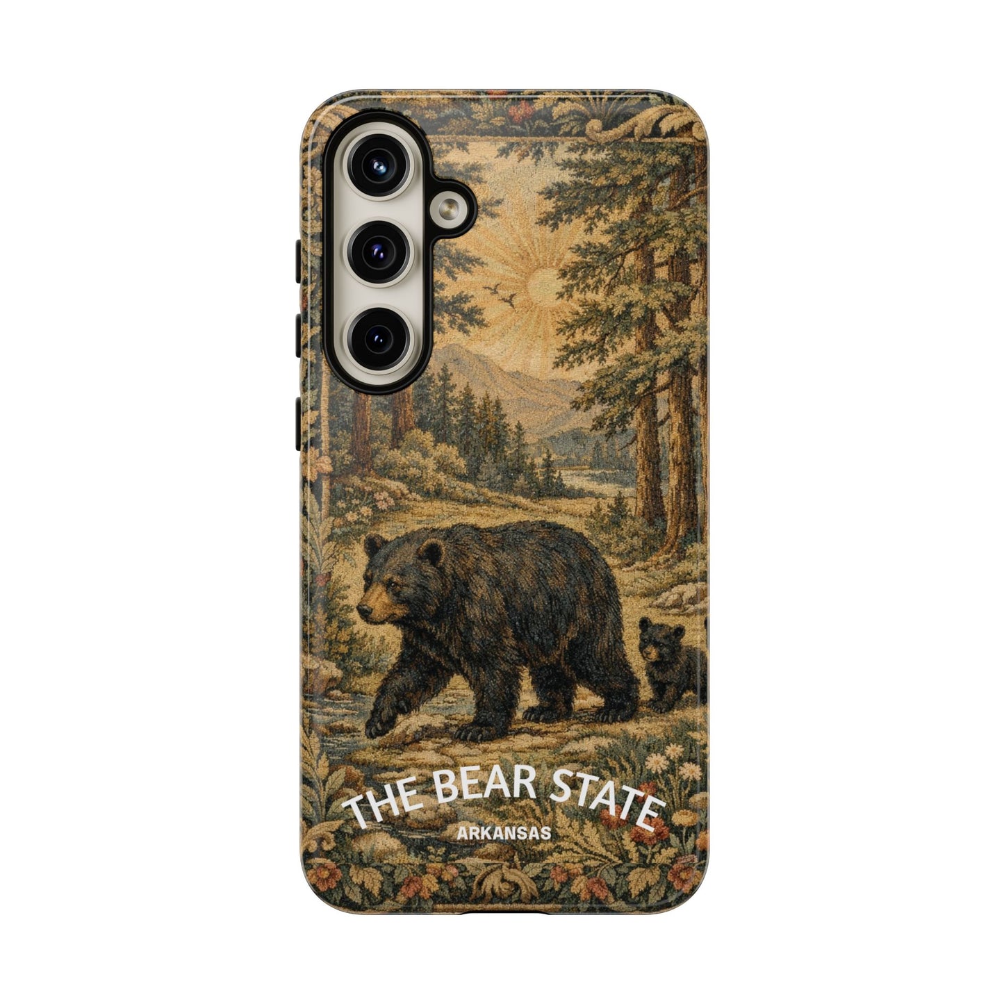 The Bear State Arkansas Vintage Forest Tough Phone Case for Samsung Galaxy Phones