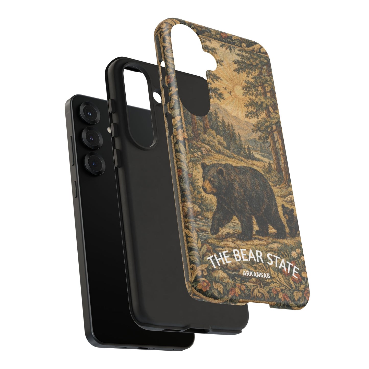 The Bear State Arkansas Vintage Forest Tough Phone Case for Samsung Galaxy Phones