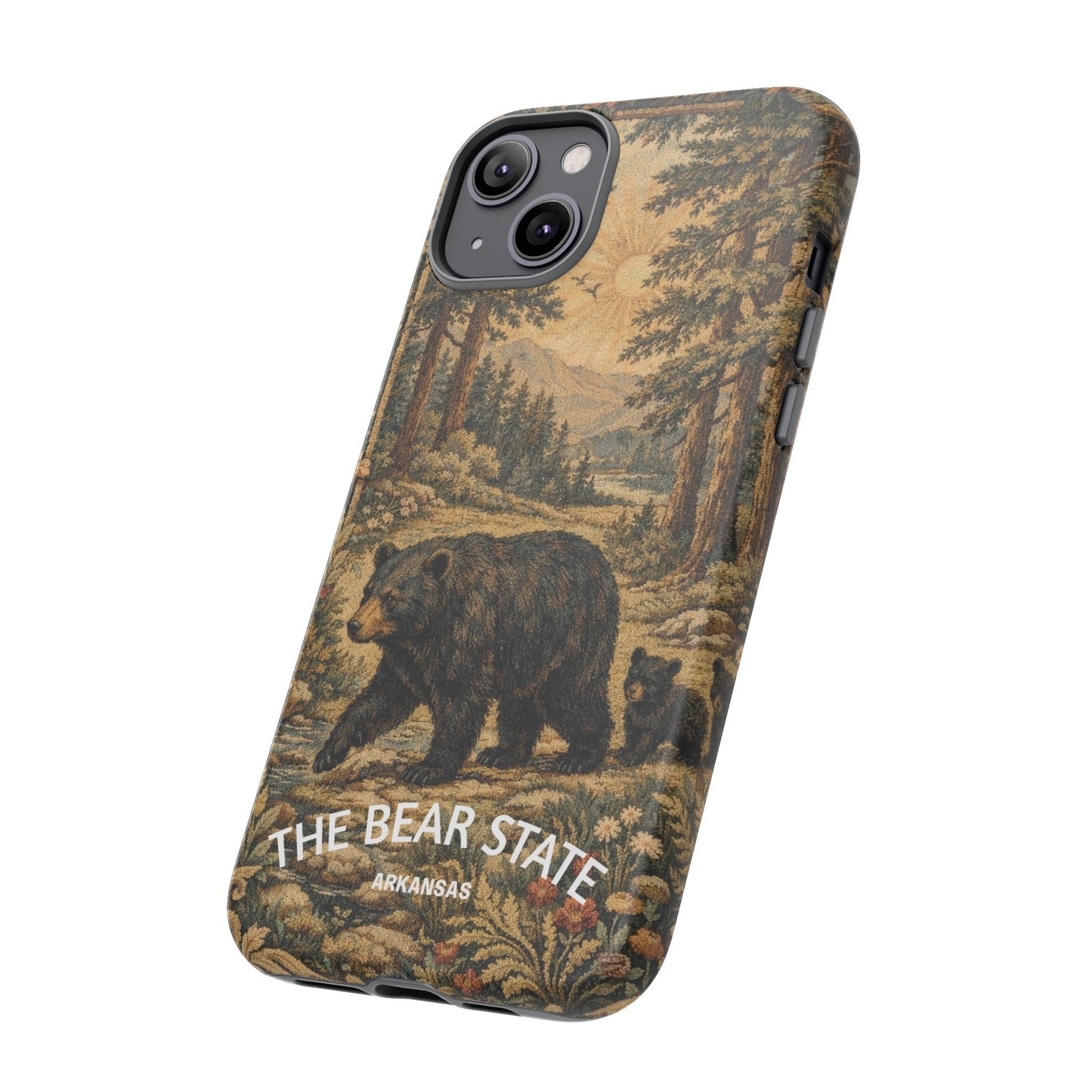 The Bear State Arkansas Vintage Forest Tough Phone Case for iPhone