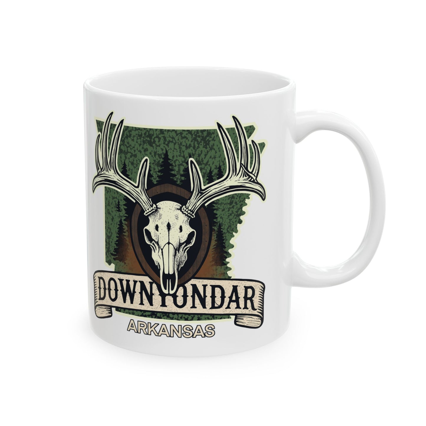 Down YondAR Arkansas | Whitetail Skull Ceramic Mug – 11oz