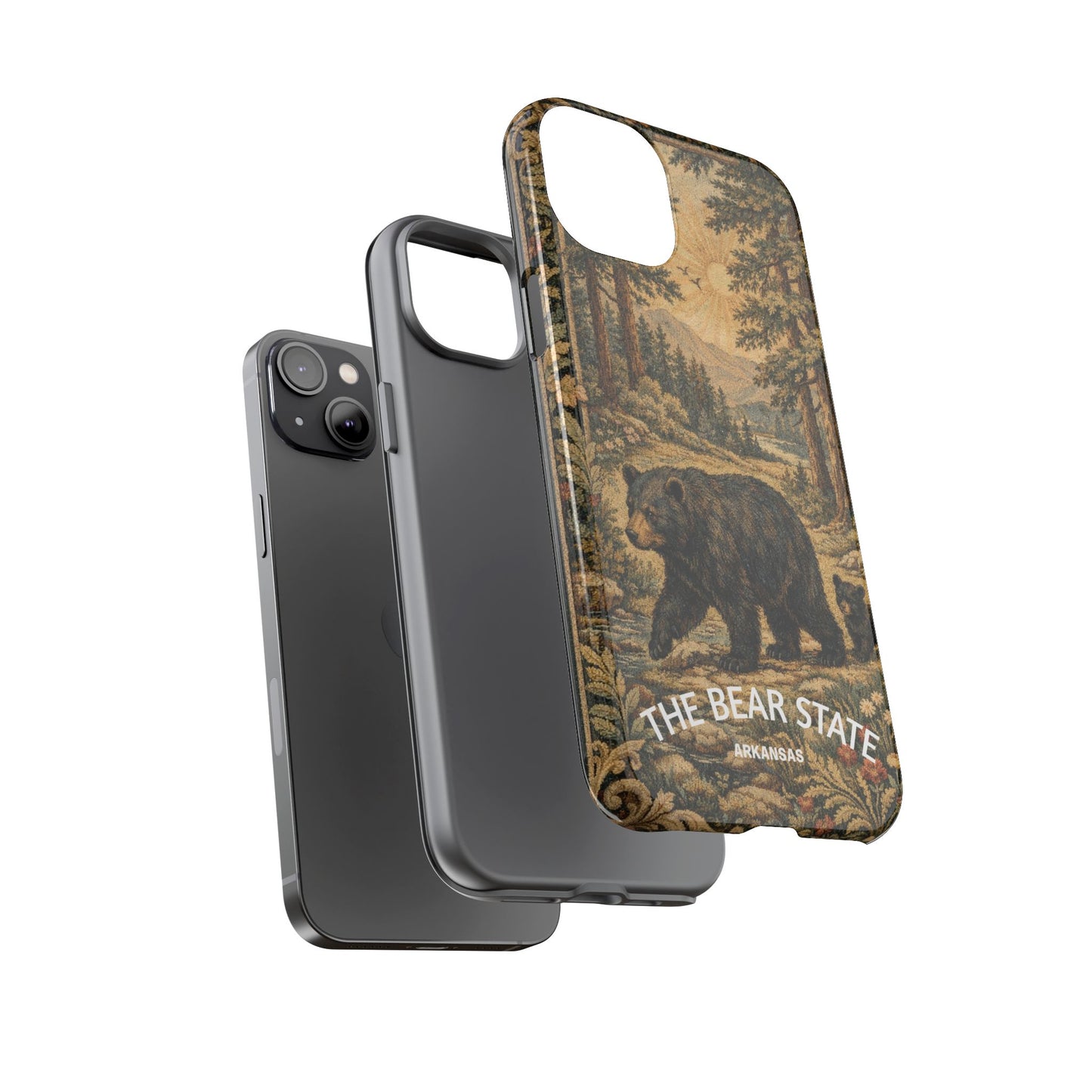 The Bear State Arkansas Vintage Forest Tough Phone Case for iPhone