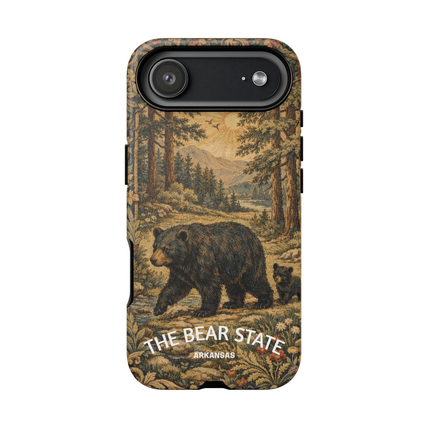 The Bear State Arkansas Vintage Forest Tough Phone Case for iPhone