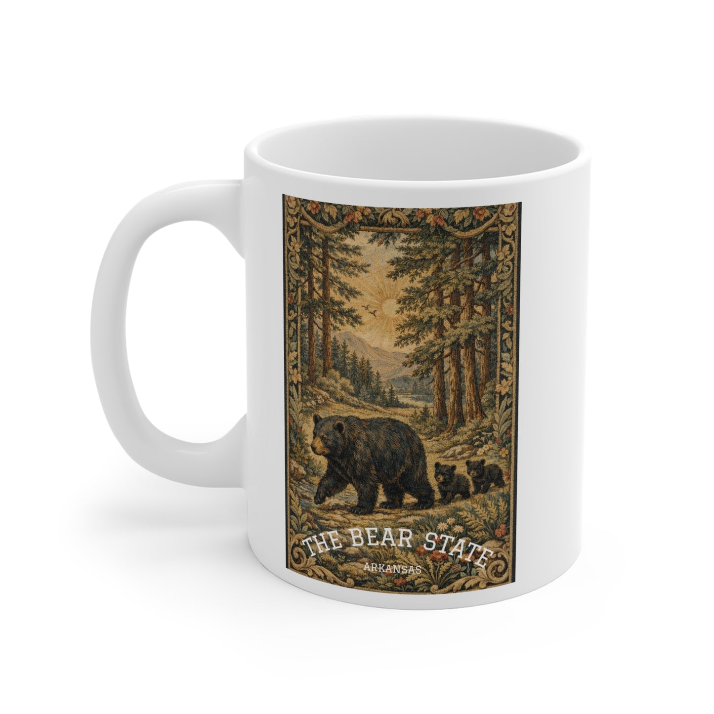 Bear State Mug — Vintage Forest Bear Family 11oz Coffee Cup