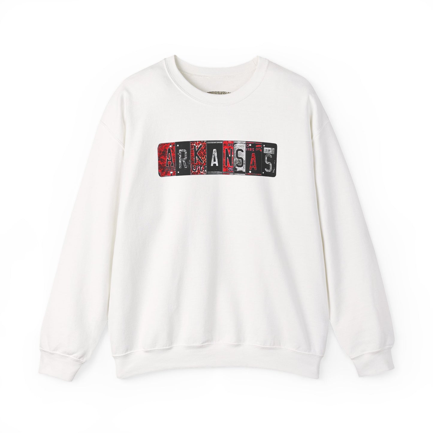 Arkansas License Plate Crewneck Sweatshirt